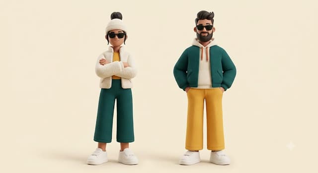 Dupla de profissionais brasileiros em estilo 3D